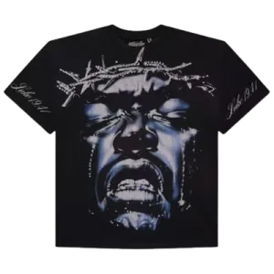 Hellstar Black Jesus Wept Graphic Cotton Tee