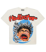 White Hellstar Studios t-shirt with screaming kid graphic print